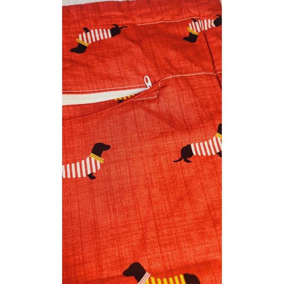 Dachshund Weiner Dog Decorative Red Pillow Sham Cover Case Zip Closure 21"x29" - Picture 5 of 10